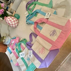 Trader Joe's pastel mini Tote Bags